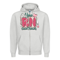 Dove Grey you rn good hands registered nurse Zipper Hoodie - MaliasSmallBusiness