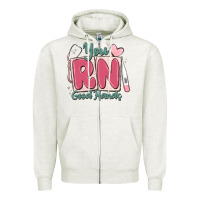 Oatmeal Heather you rn good hands registered nurse Zipper Hoodie - MaliasSmallBusiness