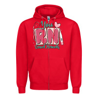 Red you rn good hands registered nurse Zipper Hoodie - MaliasSmallBusiness