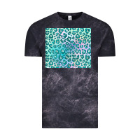 Cloud Black turquoise leopard glitter Vintage Tee - JahusDesignShop