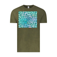 Vintage Olive turquoise leopard glitter Vintage Tee - JahusDesignShop
