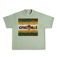 Oil Green Christmas with cross Urban Heavy Tee - BundleAndBundleShop