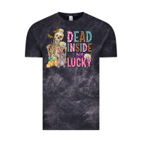 Cloud Black easter dead inside but lucky  with skeleton Vintage Tee - AdoDesignShop