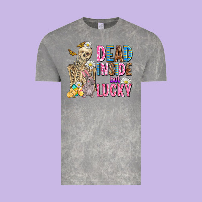 Easter Dead Inside But Lucky  With Skeleton Vintage Tee Designed By Adodesignshop