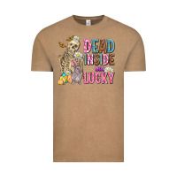 Vintage Coffee easter dead inside but lucky  with skeleton Vintage Tee - AdoDesignShop