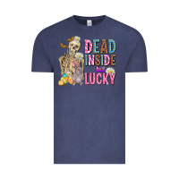 Vintage Denim easter dead inside but lucky  with skeleton Vintage Tee - AdoDesignShop