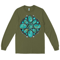Army Green turquoise gemstone Long Sleeve Tee - Artiststas