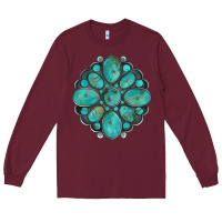 Burgundy turquoise gemstone Long Sleeve Tee - Artiststas