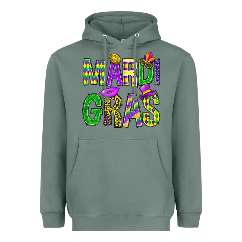 Mardi Gras Carnival Masks Digital Paper Heavyweight Hoodie by BundleAndBundleShop | Teevron