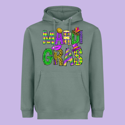 Mardi Gras Carnival Masks Digital Paper Heavyweight Hoodie Designed By Bundleandbundleshop