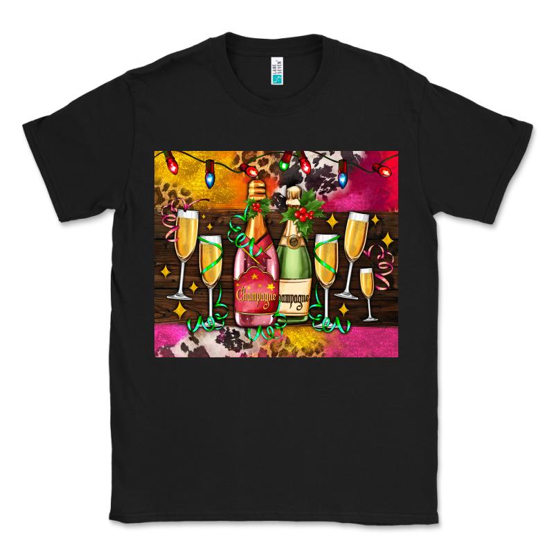 Christmas Champagne Bottles And Classic Tee by AdoDesignShop | Teevron