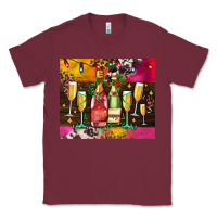 Burgundy Christmas champagne bottles and Classic Tee - AdoDesignShop