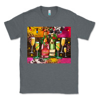 Charcoal Heather Christmas champagne bottles and Classic Tee - AdoDesignShop
