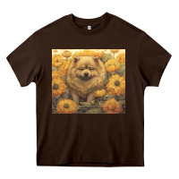 Chocolate Brown chow chow Heavy Core Tee - Unal Design