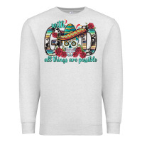 Oatmeal Heather With God All Things Are Possible With Sombrero Sku Premium Sweatshirt - BundleAndBundleShop
