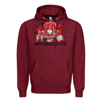 Burgundy happy valentine's day Zipper Hoodie - MaliasSmallBusiness