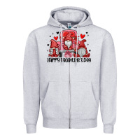 Heather Grey happy valentine's day Zipper Hoodie - MaliasSmallBusiness
