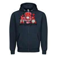 Navy happy valentine's day Zipper Hoodie - MaliasSmallBusiness