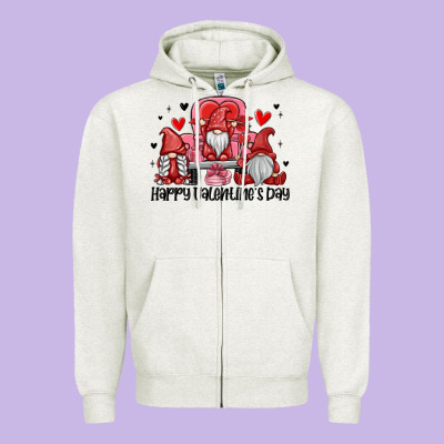 Happy Valentine's Day Zipper Hoodie Designed By Maliassmallbusiness
