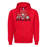 Red happy valentine's day Zipper Hoodie - MaliasSmallBusiness