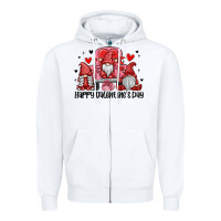 White happy valentine's day Zipper Hoodie - MaliasSmallBusiness
