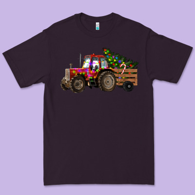 Premium Tee Christmas Farm Tractor
