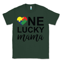 Sports Green one lucky mama Classic Tee - CowhideDigitalArt