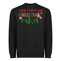 Black Snowflakes and Christmas cakes Heavyweight Sweatshirt - JahusDesignShop