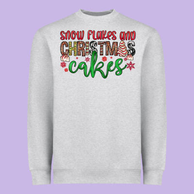 Snowflakes And Christmas Cakes Heavyweight Sweatshirt Designed By Jahusdesignshop