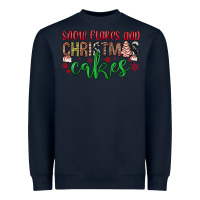 Navy Snowflakes and Christmas cakes Heavyweight Sweatshirt - JahusDesignShop