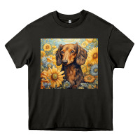 Asphalt dachshund Heavy Core Tee - Unal Design