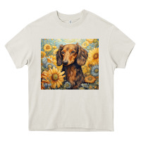 Cream dachshund Heavy Core Tee - Unal Design