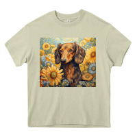 Mossy dachshund Heavy Core Tee - Unal Design