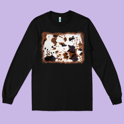 Cowhide Background Long Sleeve Tee Designed By Adodesignshop