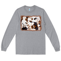 Heather Grey cowhide background Long Sleeve Tee - AdoDesignShop