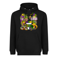 Black Mardi Gras Coffee Cups Heavyweight Hoodie - BundleAndBundleShop