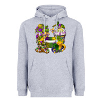 Heather Grey Mardi Gras Coffee Cups Heavyweight Hoodie - BundleAndBundleShop