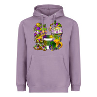Lavender Mardi Gras Coffee Cups Heavyweight Hoodie - BundleAndBundleShop