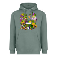 Sage Mardi Gras Coffee Cups Heavyweight Hoodie - BundleAndBundleShop