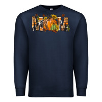 Navy Western Mom With Pumpkins Premium Sweatshirt - BundleAndBundleShop