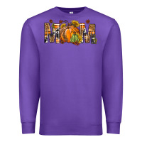 Purple Western Mom With Pumpkins Premium Sweatshirt - BundleAndBundleShop