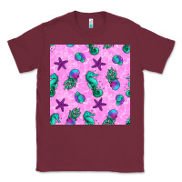 Burgundy summer ocean seamless pattern Classic Tee - BundleAndBundleShop
