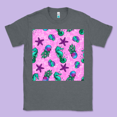 Summer Ocean Seamless Pattern Classic Tee Designed By Bundleandbundleshop