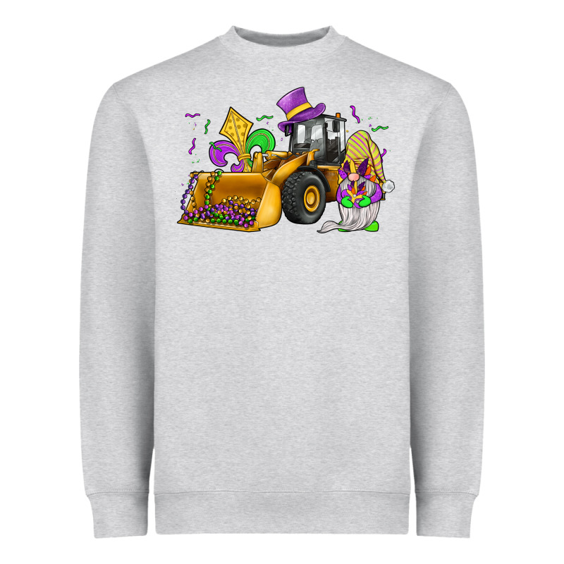 Mardi Gras Gnome Bulldozer Heavyweight Sweatshirt by JahusDesignShop | Teevron