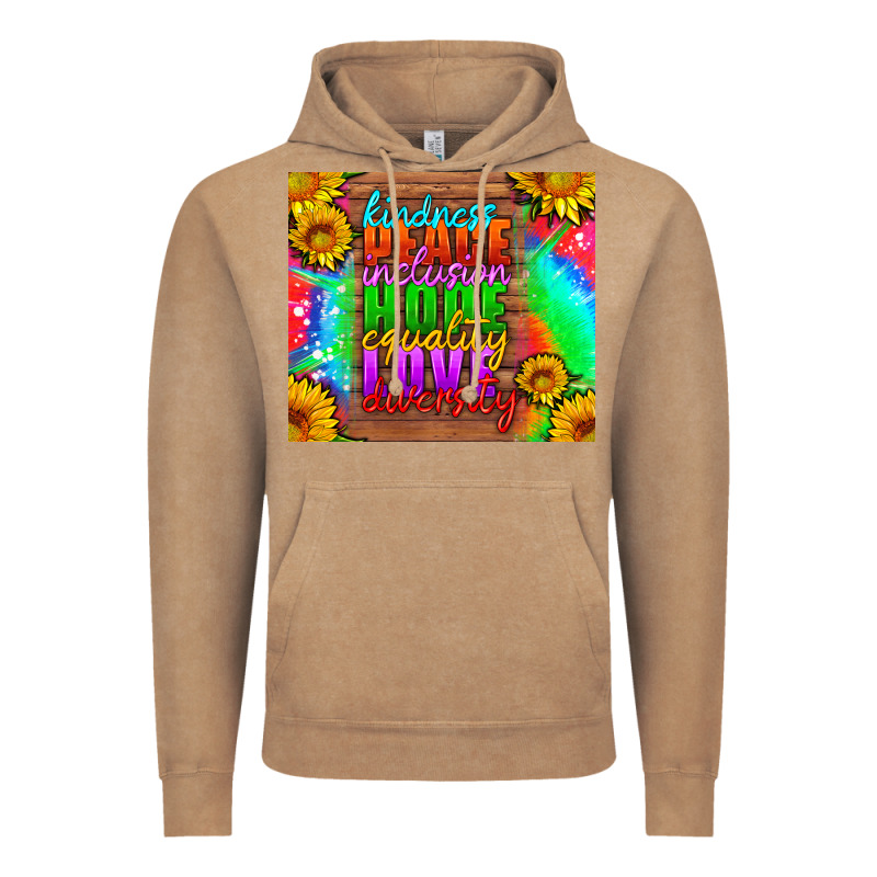 Kindness Peace Inclusion Hope Equality Love Diversity Vintage Hoodie by HRA Design Shop | Teevron