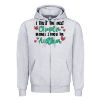 Heather Grey capter author Zipper Hoodie - MaliasSmallBusiness