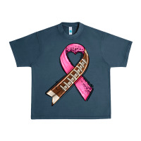 Midnight Navy breast cancer sport ribbons Urban Heavy Tee - AdoDesignShop