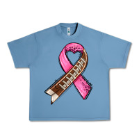 Pebble Blue breast cancer sport ribbons Urban Heavy Tee - AdoDesignShop