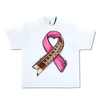 White breast cancer sport ribbons Urban Heavy Tee - AdoDesignShop