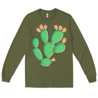 Army Green texas prickly pear cactus Long Sleeve Tee - Artiststas